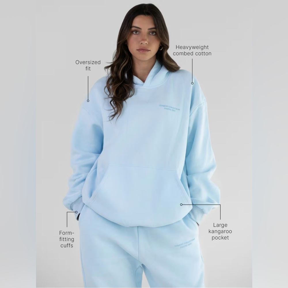 Comfrt Baby Blue Pastel Hoodie - S - Picture 2 of 12